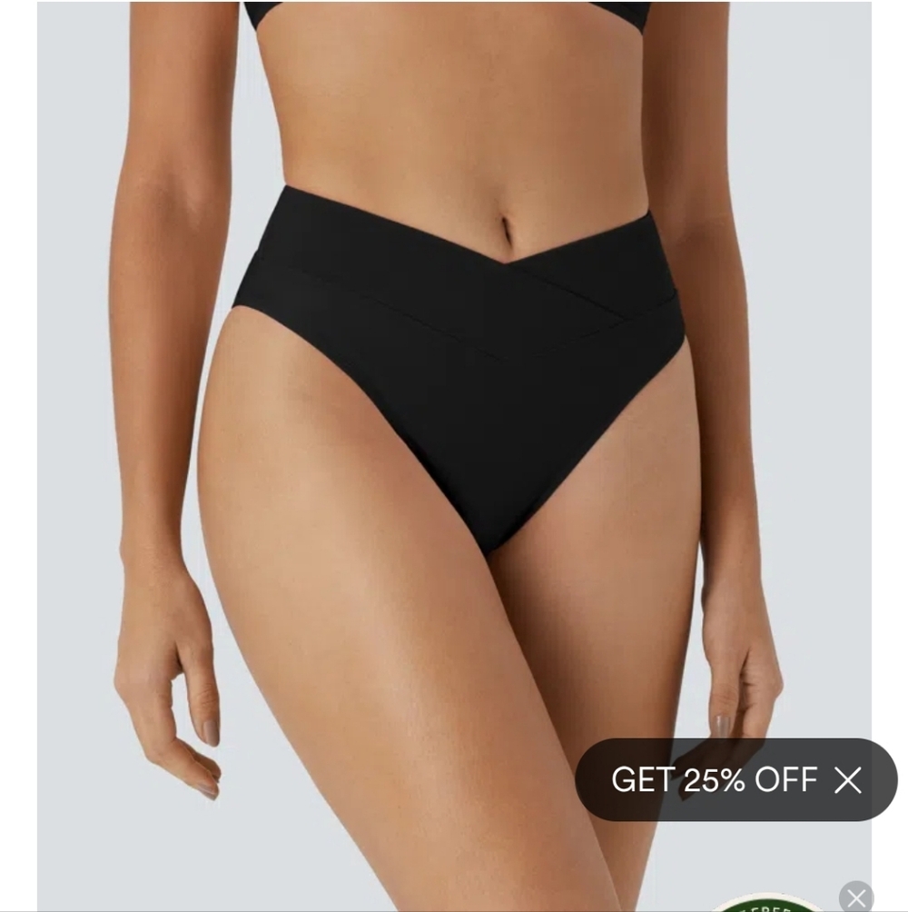 Halara Black High-Waisted Bikini Bottom